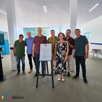 Vereadores participam da cerimonia de ampliação da Escola EMEII Vereadora Albertina Audi de Almeida 