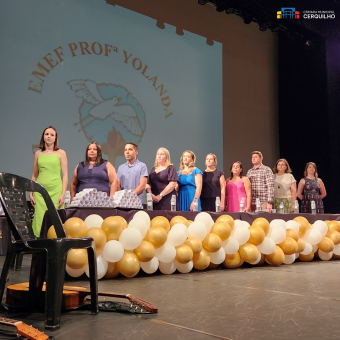 Presidente da Câmara Cleiton da Luz Scudeler prestigia formatura da Escola Yolanda 