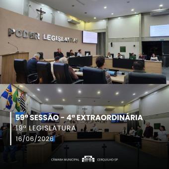 Câmara realiza a 4ª Sessão Extraordinária de 2026